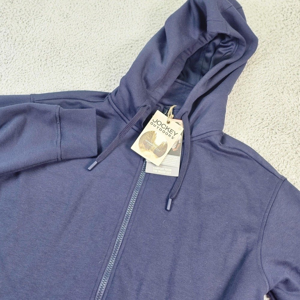 Jockey Outdoors Hoodie Mens Large Blue Full Zip Fleece Luke Bryan Layering